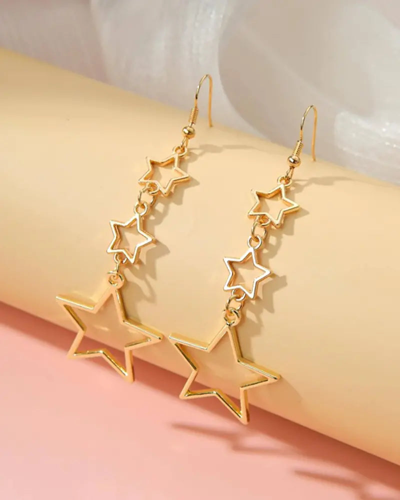 Hollow Five-Pointed Star Earrings for Women