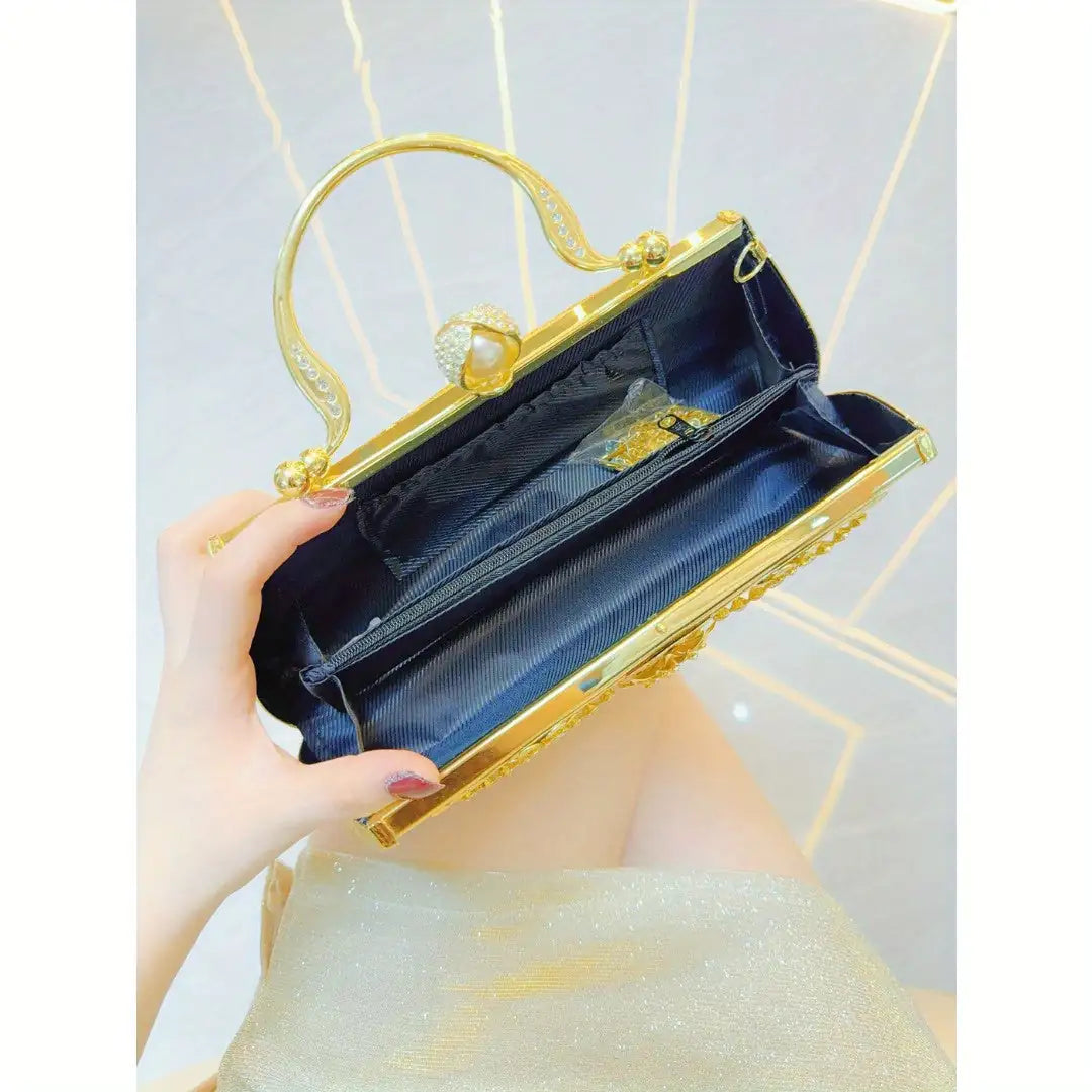 Handmade rhinestone Dinner hand bag. Cocktail Dress Purse Clutch