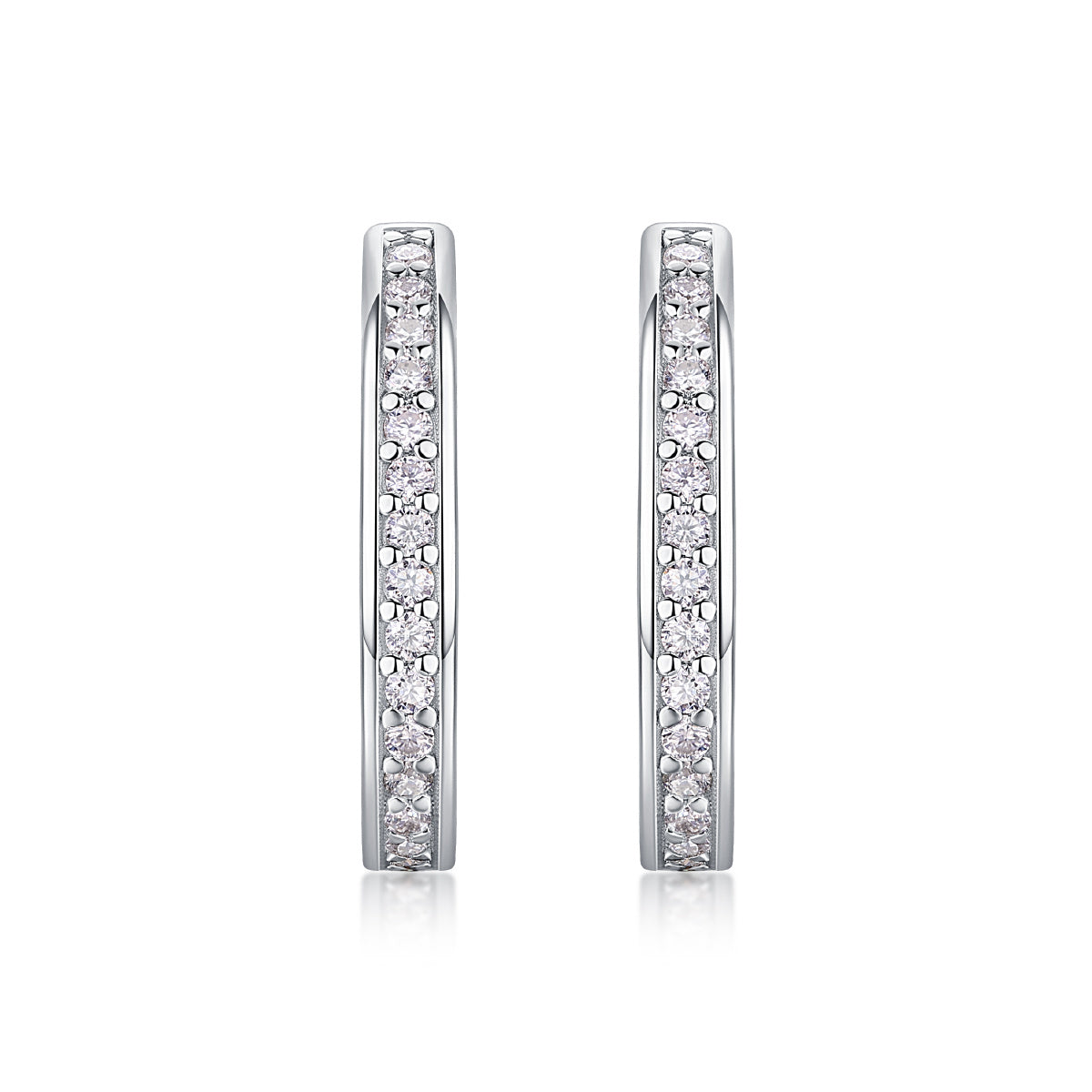 Highlight - S925 Moissanite Sterling Silver Earrings. Platinum-plated Diamond Stud Earrings