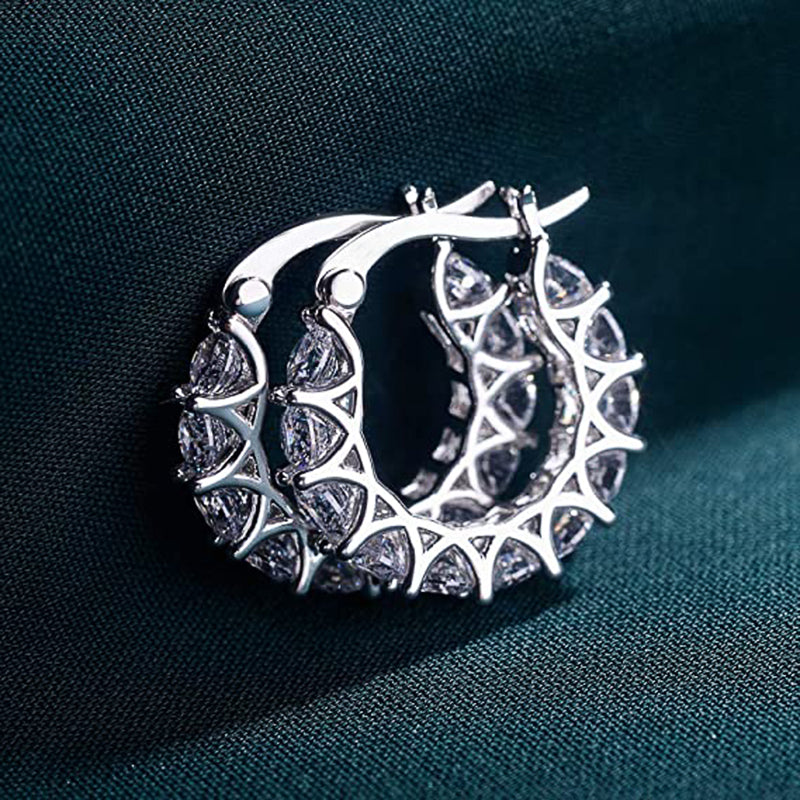 Stylish Cubic Zirconia Women Hoop Earrings for Daily Wear