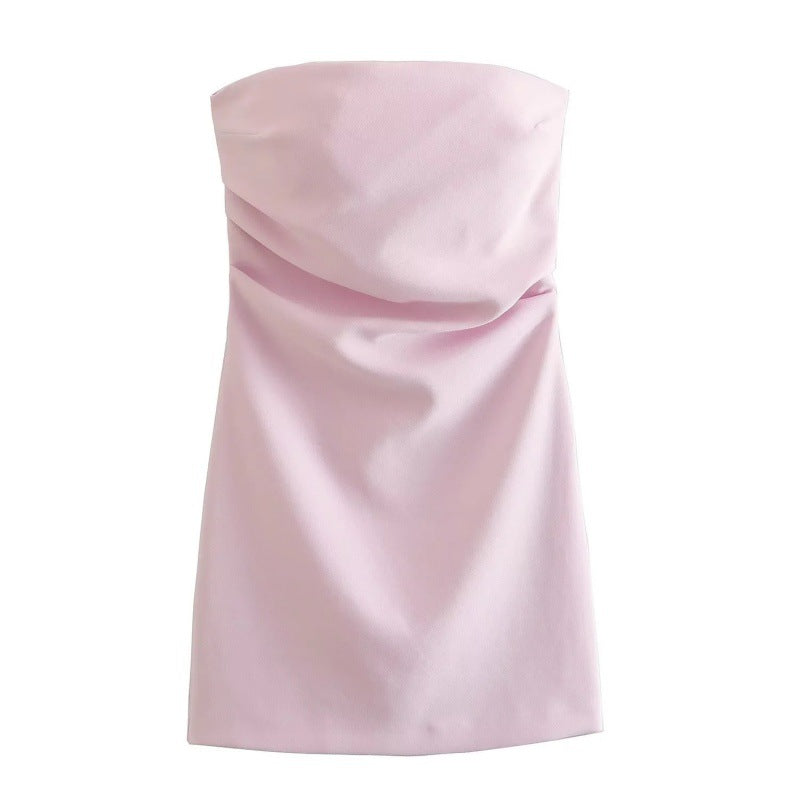 Autumn New Sexy Ruched Strapless Dress for Women