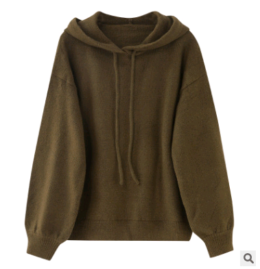 Women's Knitted Hoodie, Loose Thick Sweater Jacket