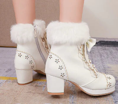 Lolita Shoes, Snow Boots, Japanese Sweet Short Boots