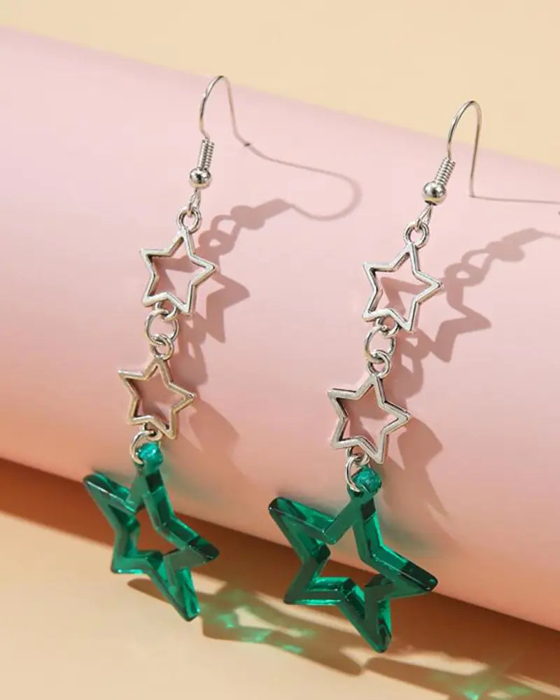 Hollow Five-Pointed Star Earrings for Women