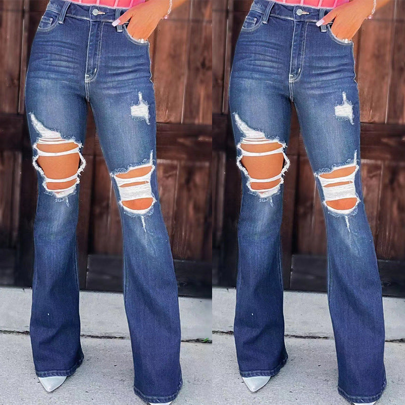 Women's Fashion Casual Ripped Jeans