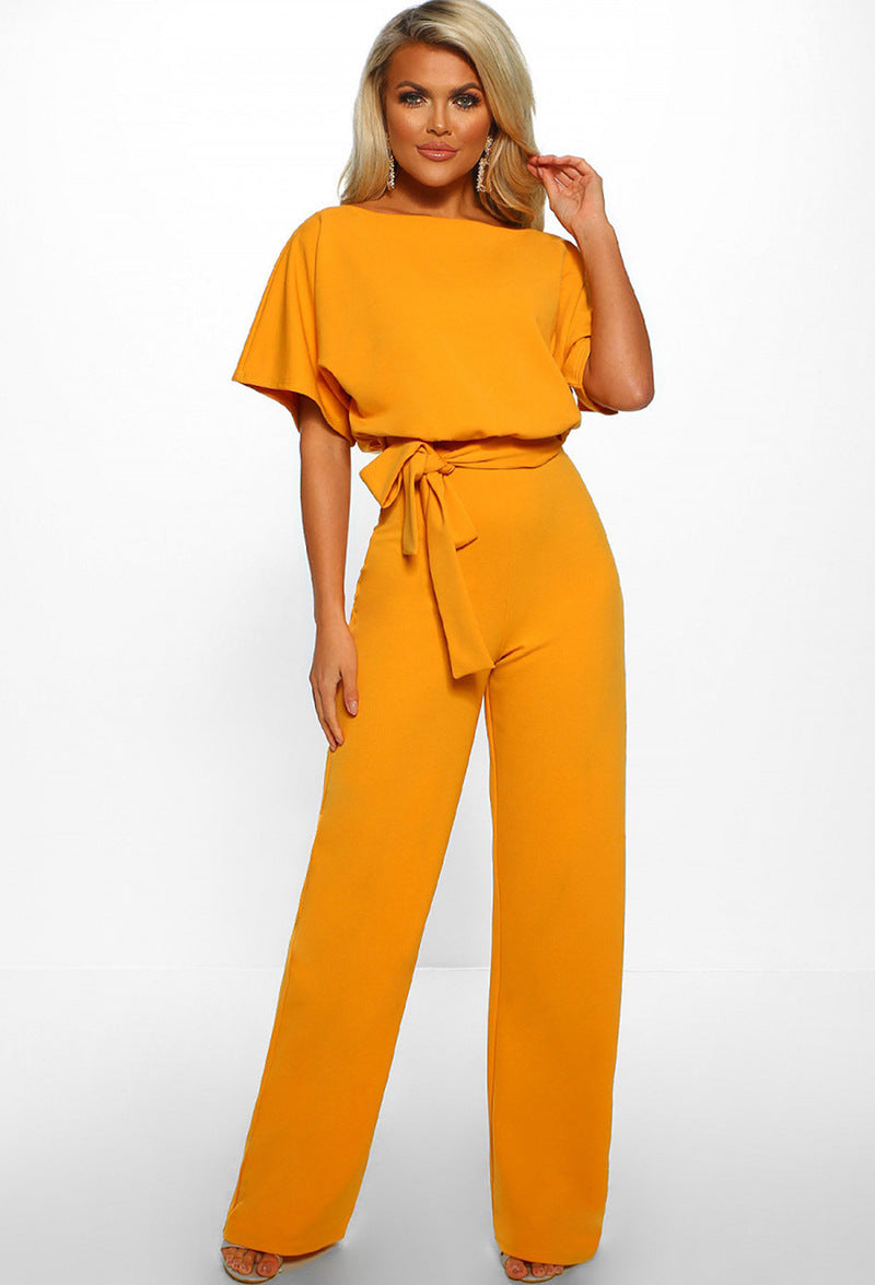 Women's Light Short Sleeve Professional Jumpsuit