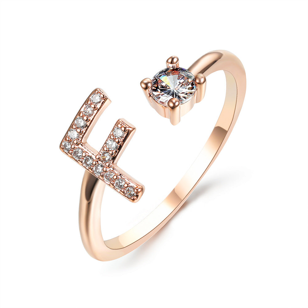 Adjustable 26 Initial Letter Rings. Fashion Simple Elegant Jewelry for Women