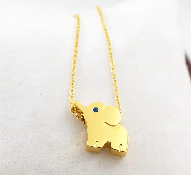 18K Rose Gold Fashion Elephant Necklace for Women