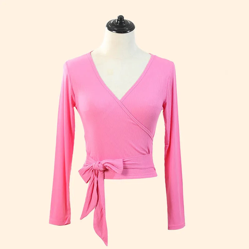 Stretchy Dance Wrap Blouse