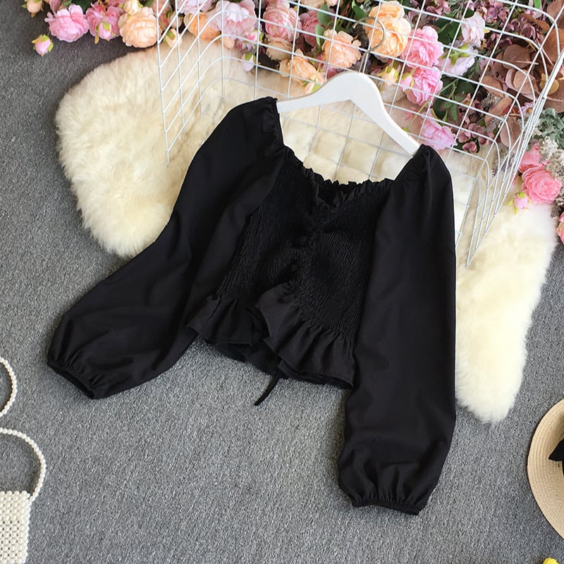 Elegant Retro Chiffon Bubble Blouse for Women