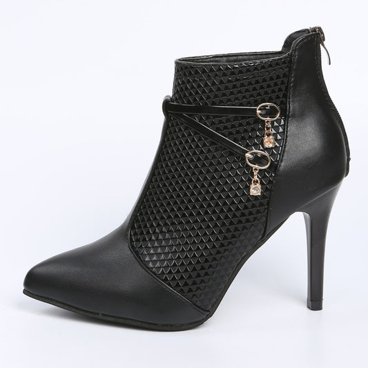 High Heel Pionted Toe Ankle Boots Shoes For Party