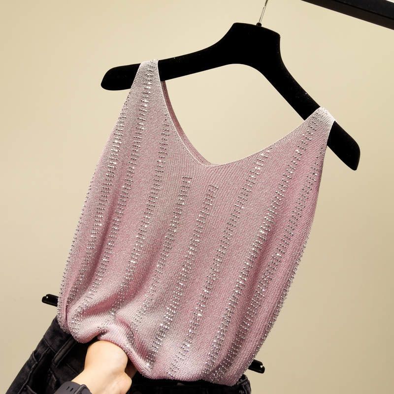 Summer Women's Loose Fit Knitted Tank Top