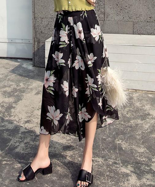 Summer Floral Wide-Leg Beach Pants for Women