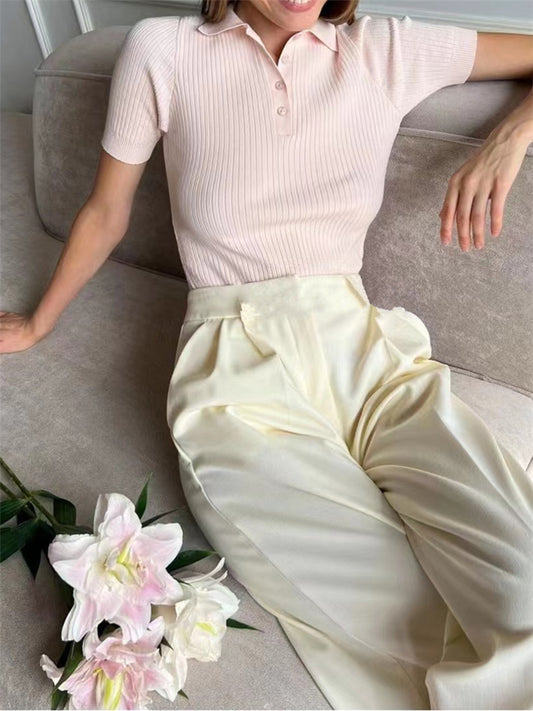 Fashionable Women's Summer Polo Shirts with Short Sleeves