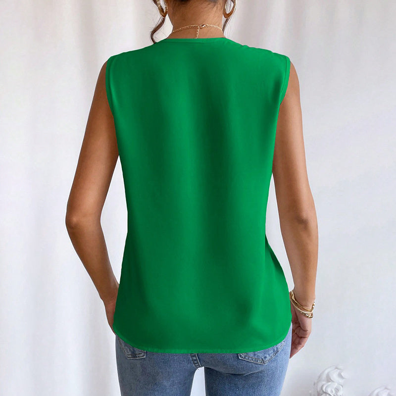 Women's Elegant V Neck Tank Tops. Summer Casual Sleeveless Shirts blouses