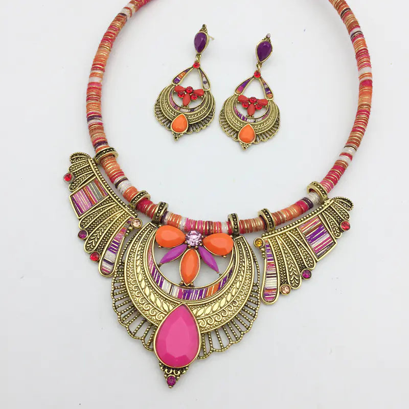 Bohemian Style Necklace and Jewelry Set