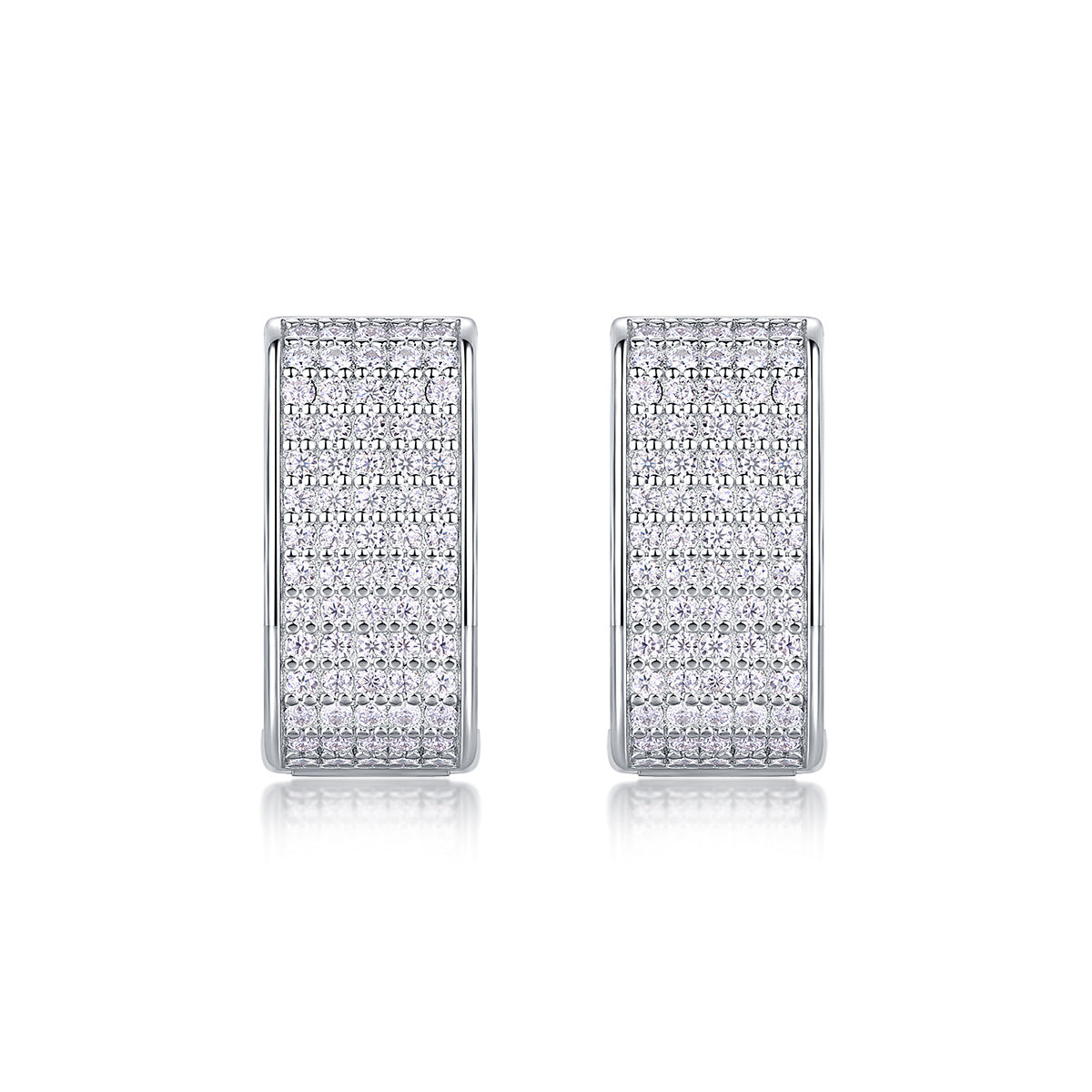 Star Light Luxury Fashion Diamond Earrings. Stud Set With Mosan Diamond Silver Jewelry