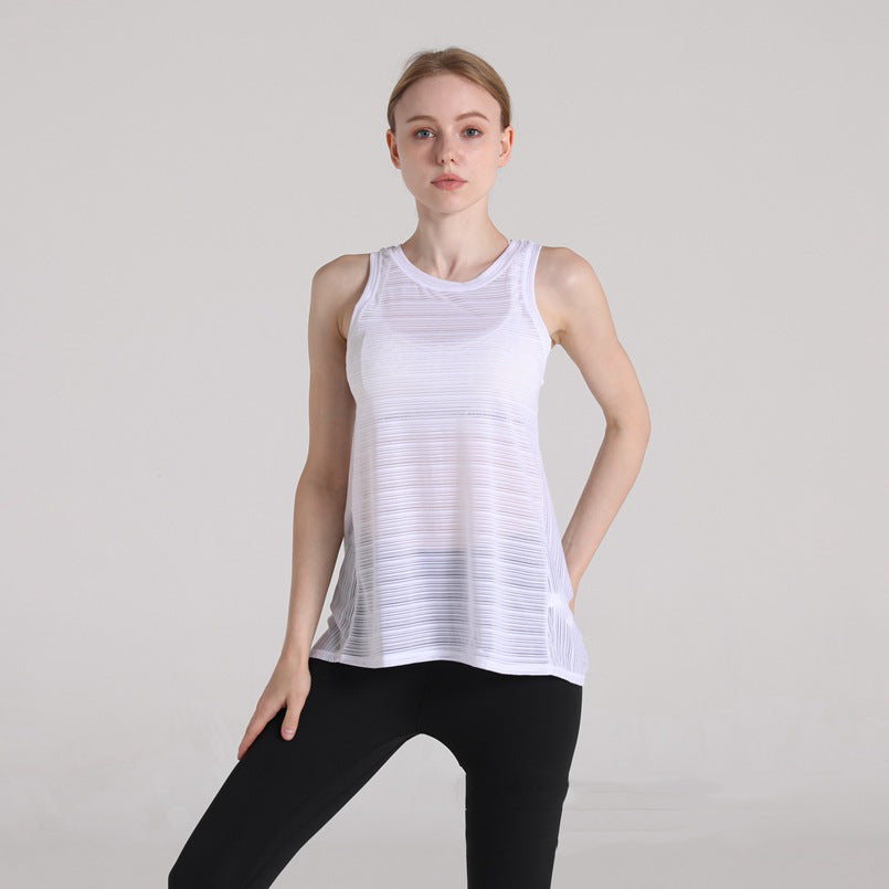 Summer Hollow Back Women's Yoga Tank Top (Two Wear)