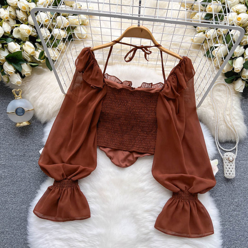 Aesthetic White Blouses for Women - Vintage Casual Tops