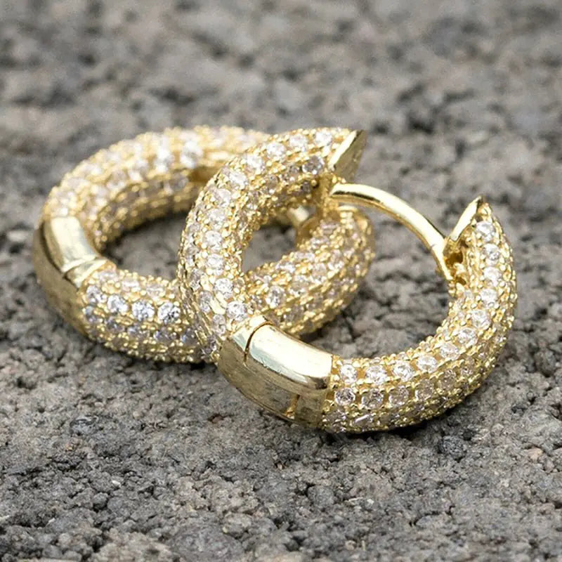 Fashionable Round Zirconia Hoop Earrings for Women