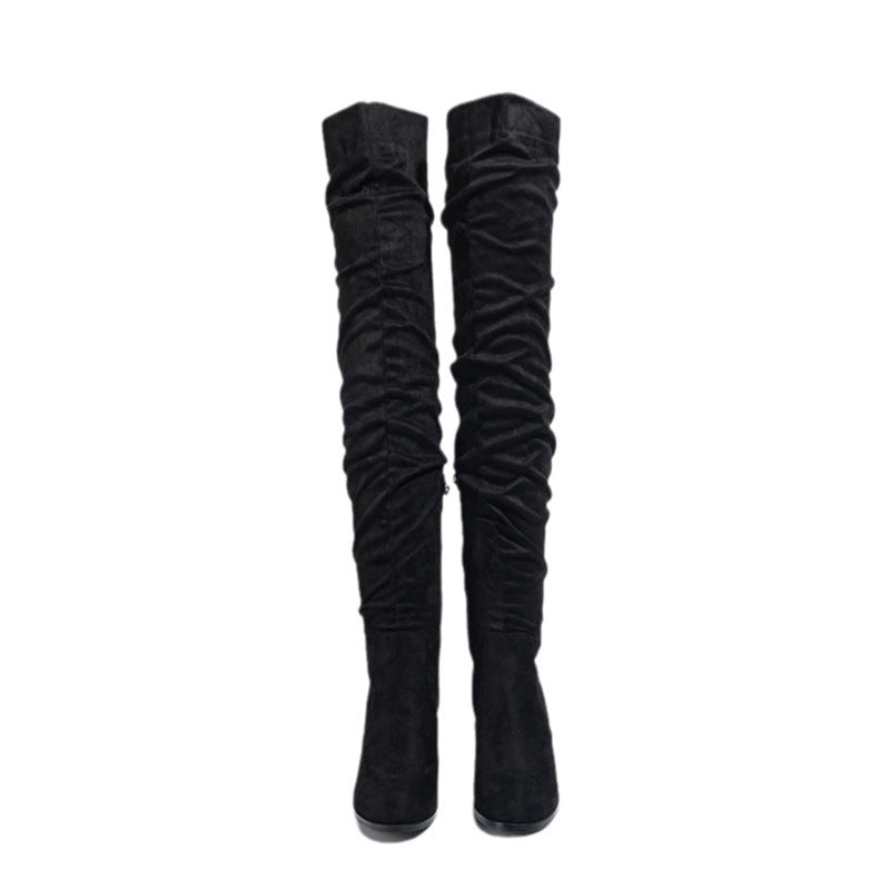 Women's High-heeled Elastic Long Boots. Over The Knee Boots