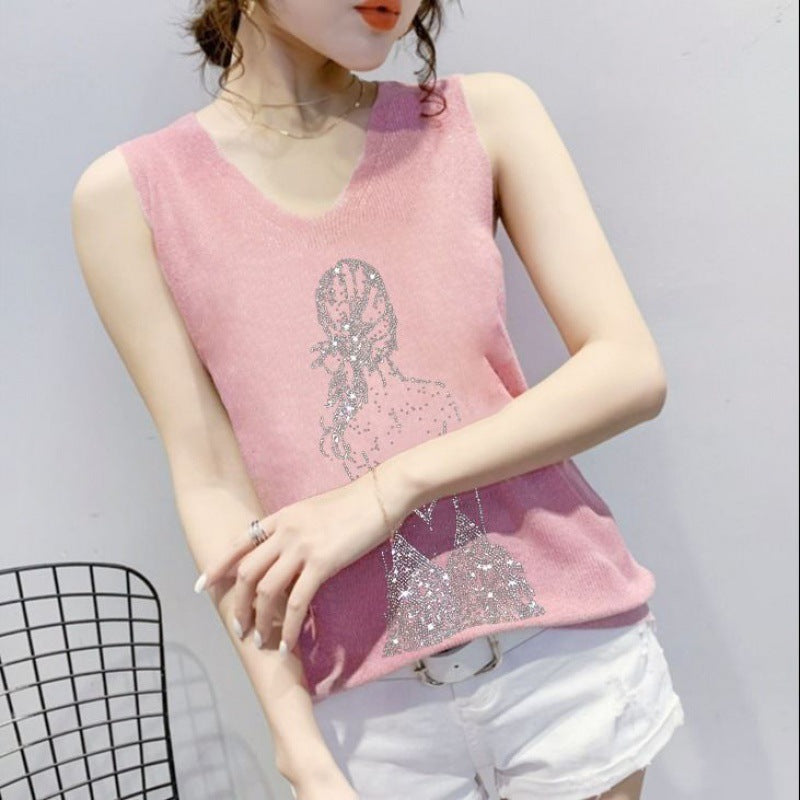 Summer Women's Loose Fit Knitted Tank Top