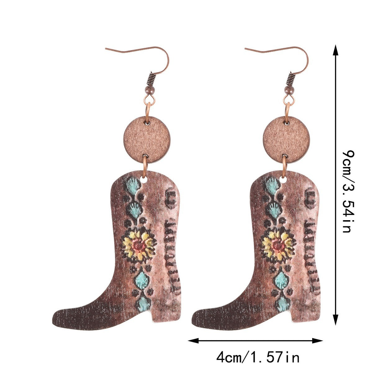 Western Floral Earrings - Vintage Style for Women