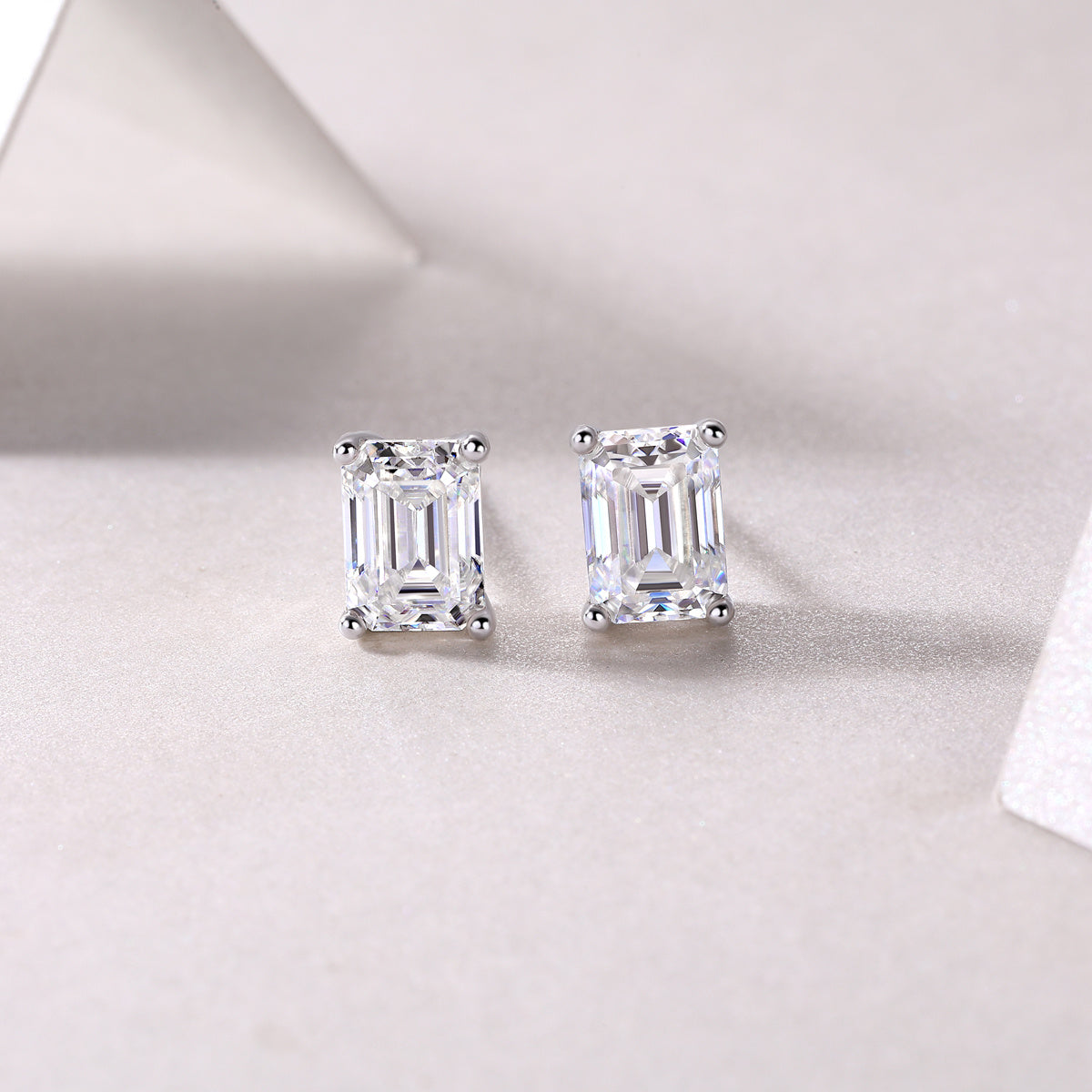 Sink Into Luxury Fashion Diamond Earrings. Studs Set With Mosan Diamond Silver Ornaments