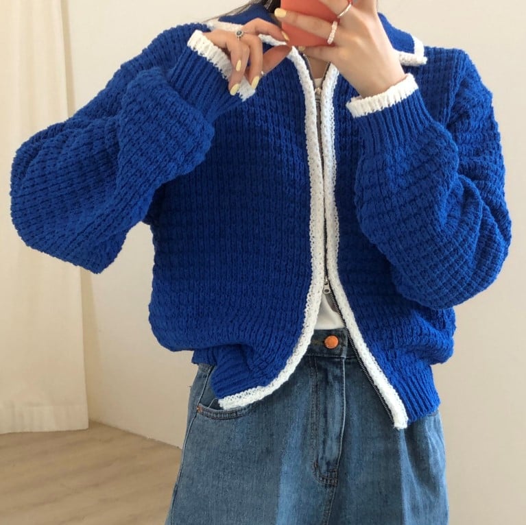 Vintage Women's Zipper Cardigan Sweater Coat