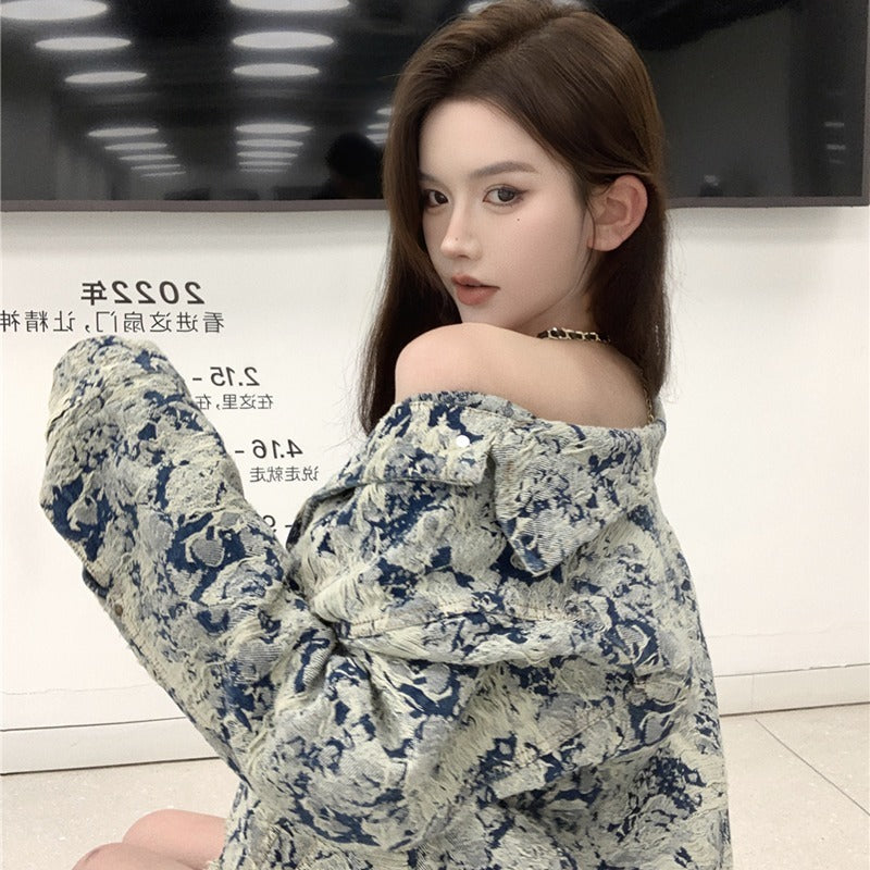 Long Sleeve Single Breasted Denim Coat Women
