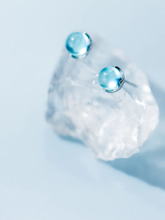 Gradient Blue Sky Earrings for Women S925 Silver