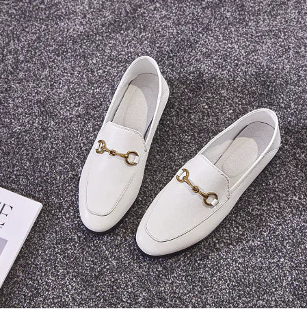 Women's Loafers, British Flat Shoes with Horsebit Detail