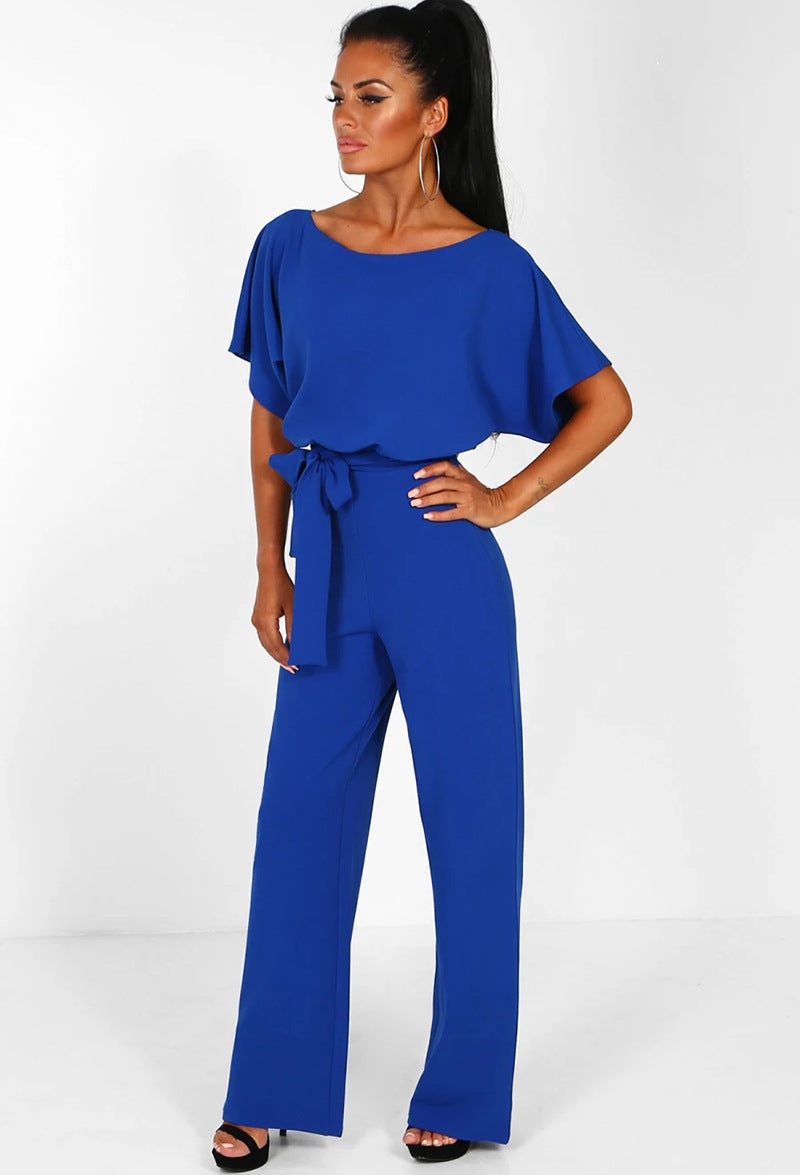 Women's Light Short Sleeve Professional Jumpsuit