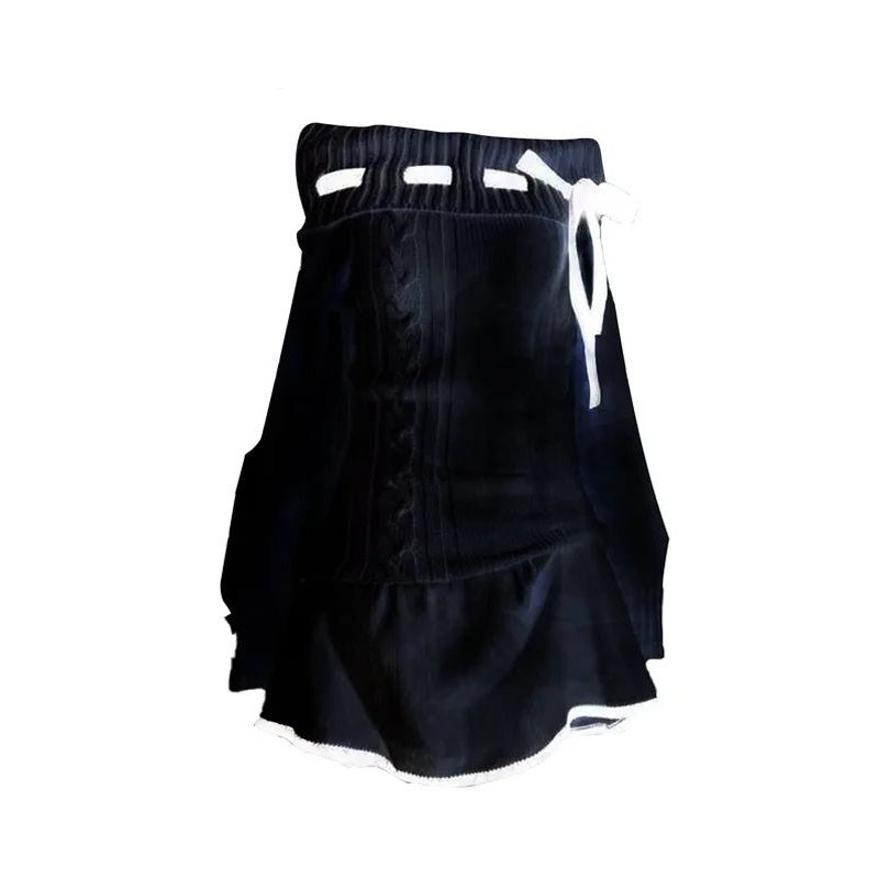 Women's Black Off-Shoulder Knit Dress, Long Sleeve Mini Dress With Lace Trim For Spring & Fall