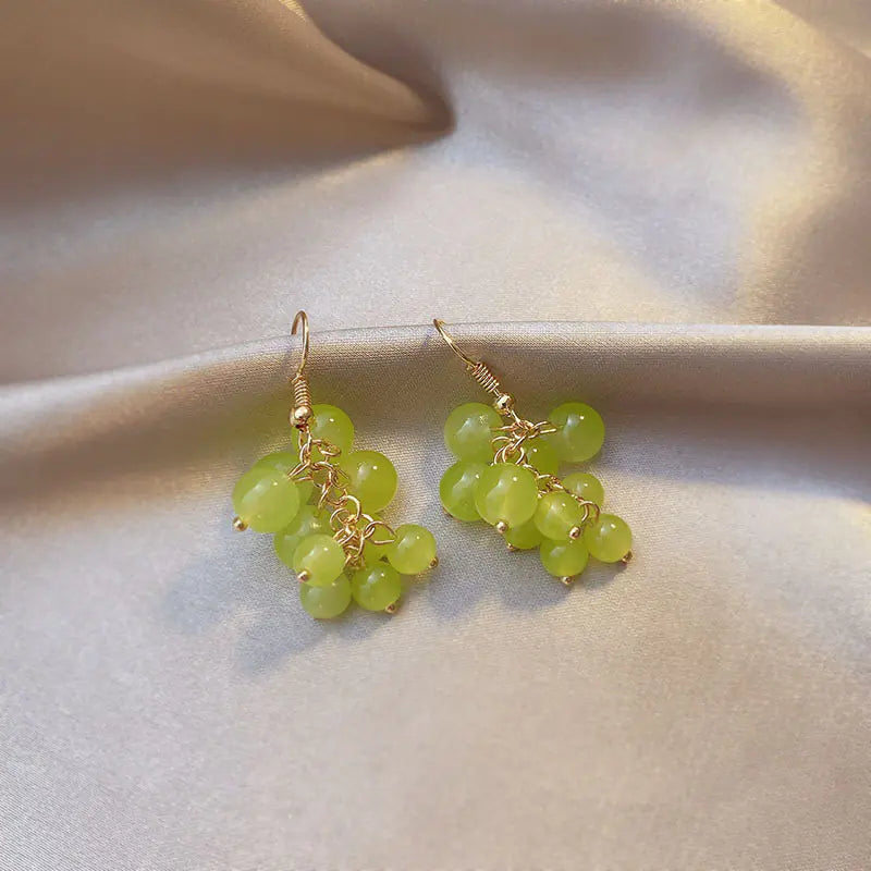 Fresh Fruit Grape Earrings for Women