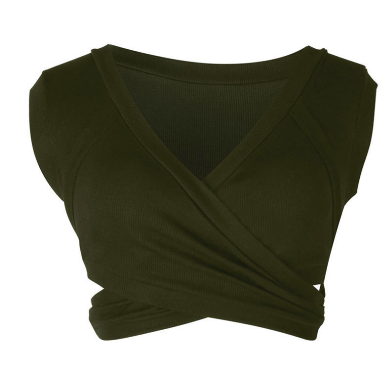 Women's Sleeveless Tie Crop Top Tank Top