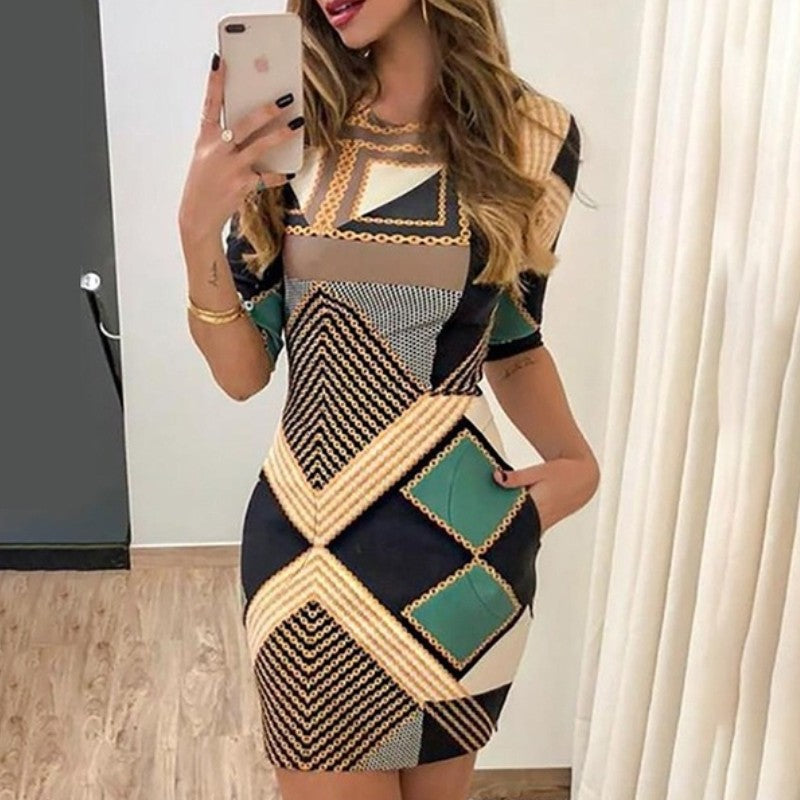 Slim Fit Printed Bodycon Dress
