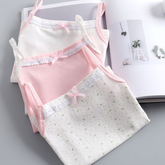 Girl's Cotton Cami Top - Solid/Floral Patterns