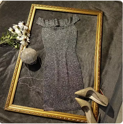 Off-Shoulder Bodycon Dress and Mini Skirt