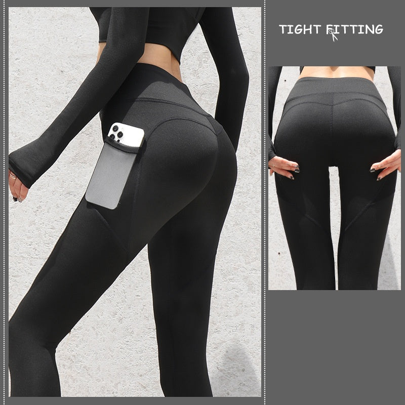 Gym Sport Seamless Leggings With Pockets . Push Up High Waist Women Fitness Running Yoga Pants.