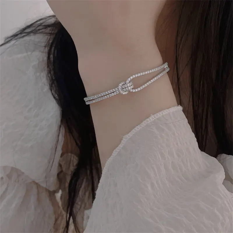 Fashionable Diamond-Encrusted Bracelet for Women