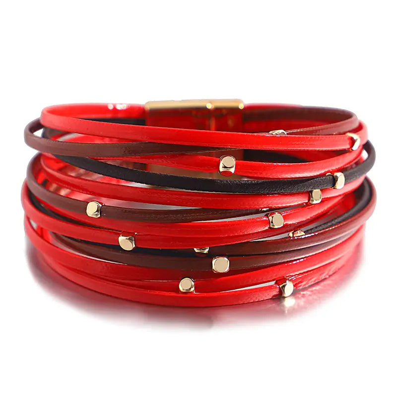 Vintage Beads Soft Leather Women's Bracelet