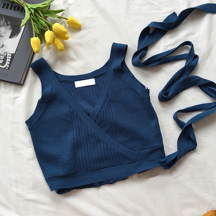 Women's Summer Fashion V-Neck Knitted Tank Top