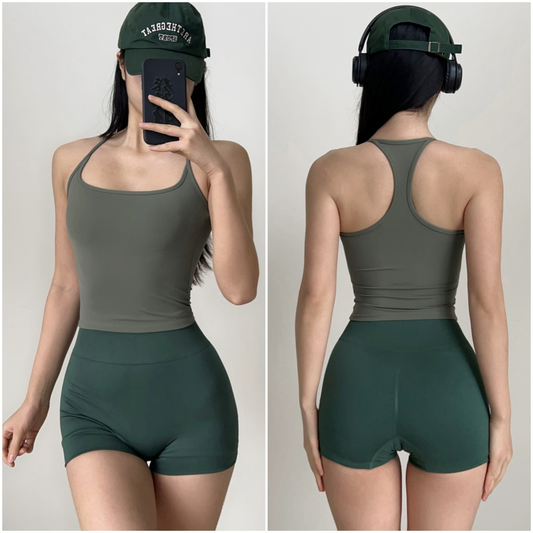 Women's High-Waisted Sleeveless Sports Tank Top