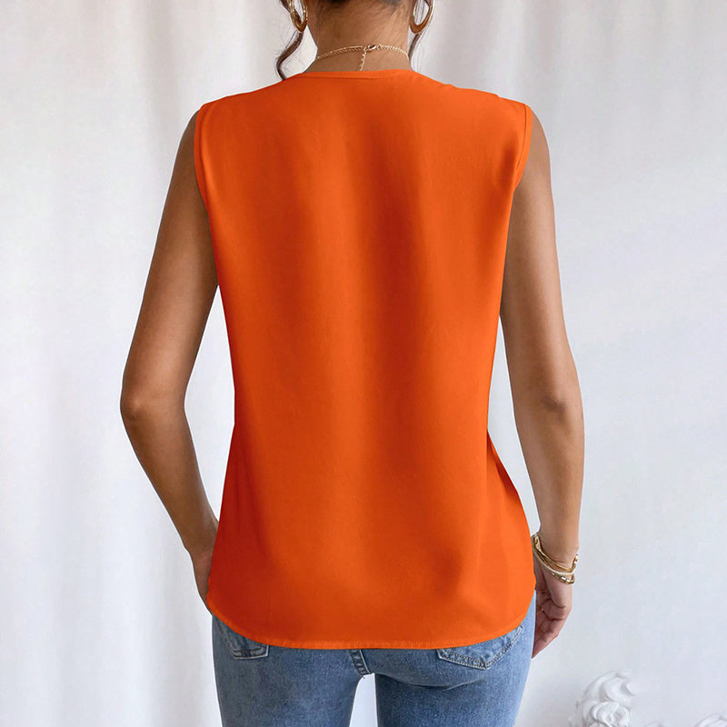 Women's Elegant V Neck Tank Tops. Summer Casual Sleeveless Shirts blouses