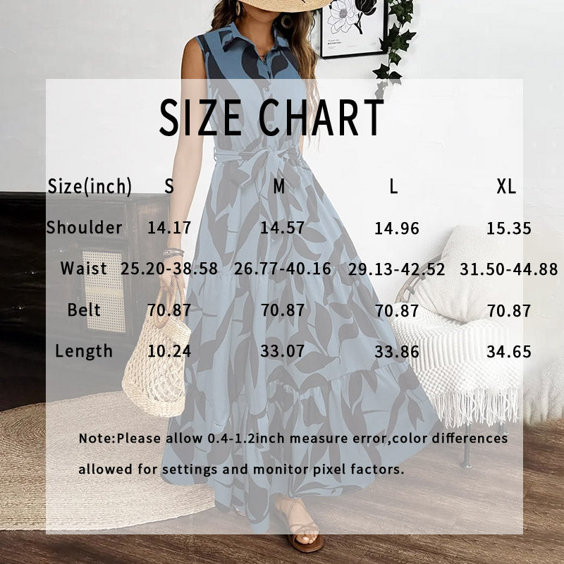 Women Sleeveless Boho Floral Maxi Dress. Summer V Neck Flowy Belted Beach Vacation Dresses