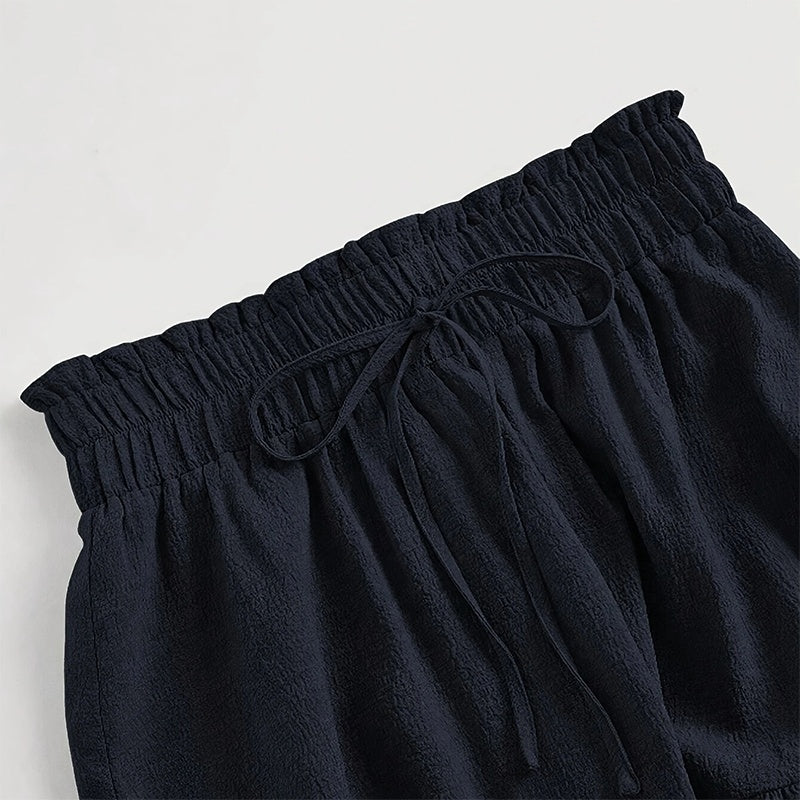Women's Solid Color High-Waist. Knot Detail Flowy Pleated Midi Skirt - Elegant A-Line Skirt For Spring Summer