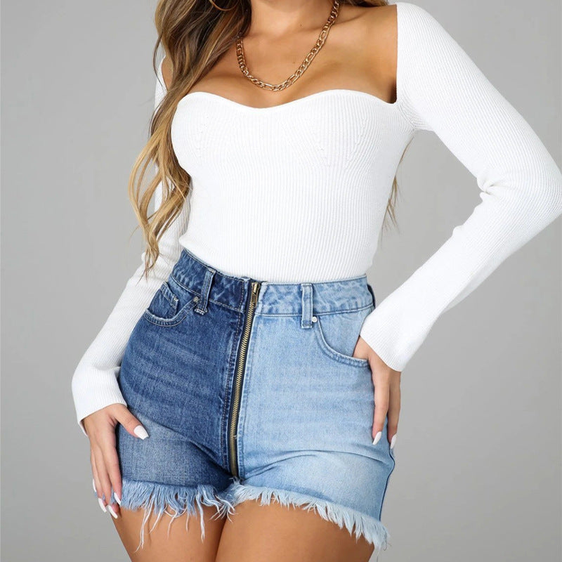 Slim High Waist Women's Street Jeans