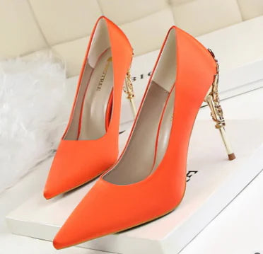 Luxury Silk High Heels for Women Fashion Footwear