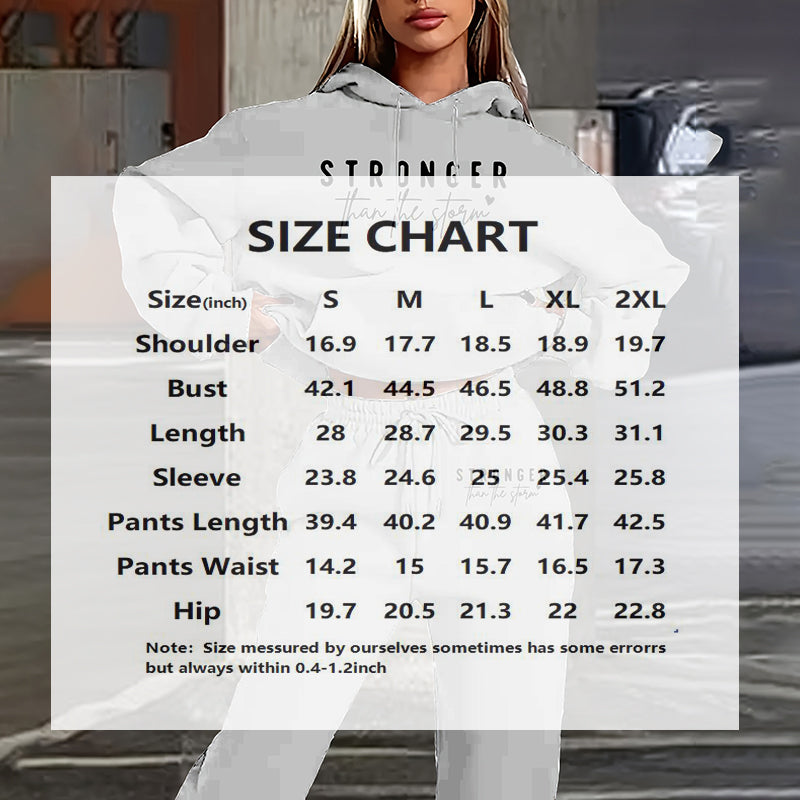 Solid 2-Piece Letter Print Hoodie With Pocket & Drawstring Jogger Pants, Casual Tracksuit for women